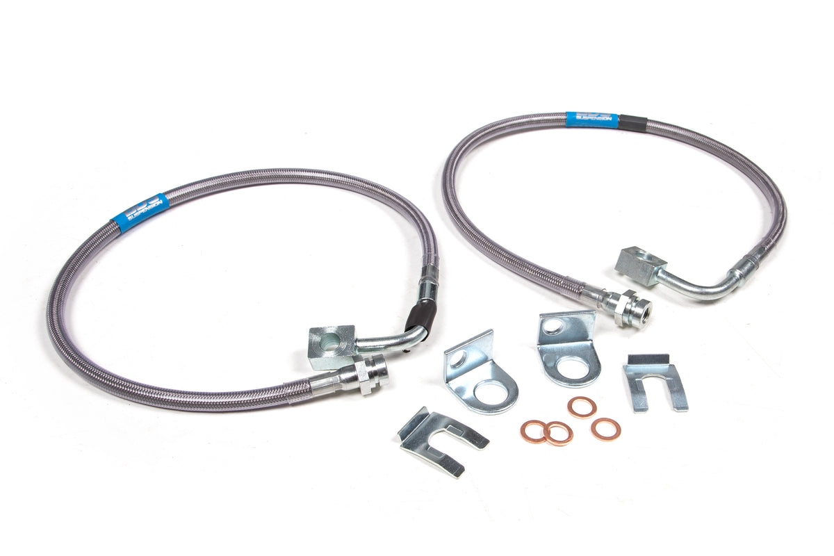 BDS Suspension Rear Brake Line Set - Stainless Steel | Fits 4-6.5 Inch Lift | 2007-2018 Jeep Wrangler JK
