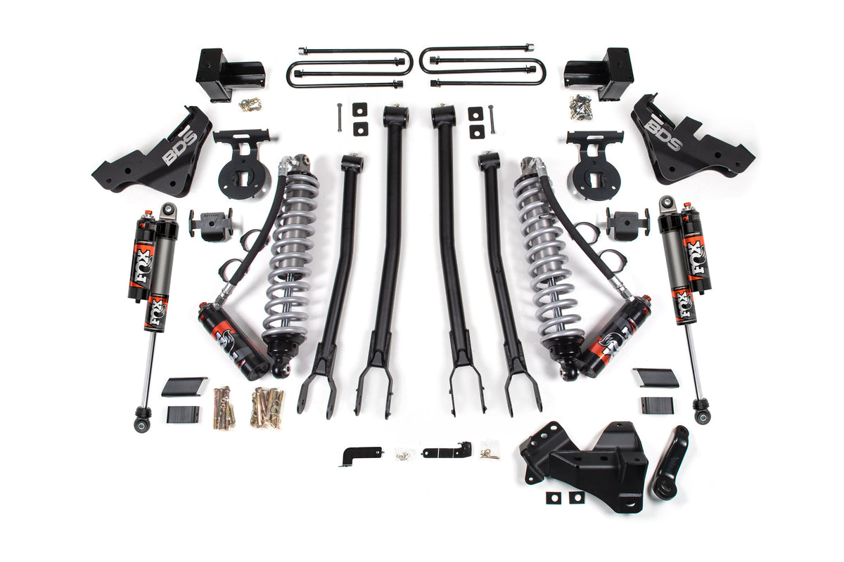 BDS Suspension 4 Inch Lift Kit w/ 4-Link | FOX 2.5 Coilover Conversion - Performance Elite | Ford F450 Super Duty (23-26) 4WD
