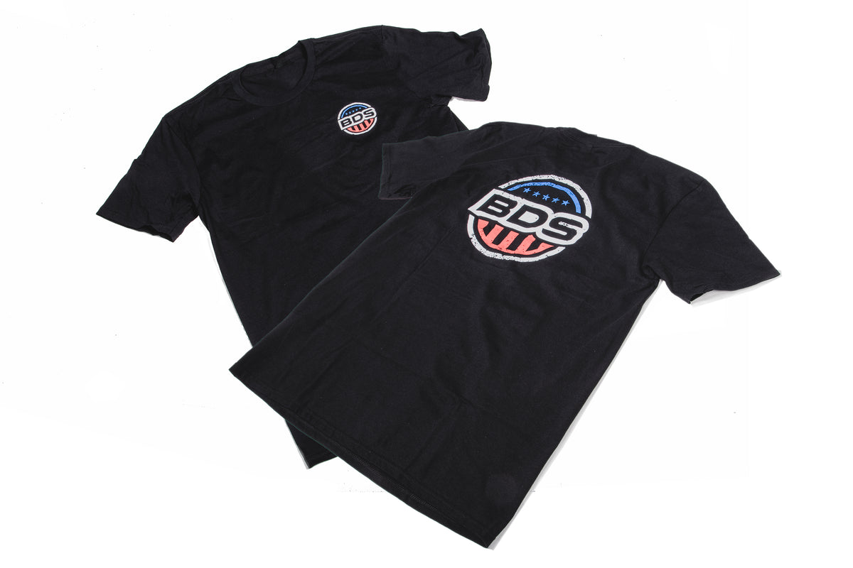 BDS Suspension Black T-shirt Patriotic BDS Logo Mens - X-large