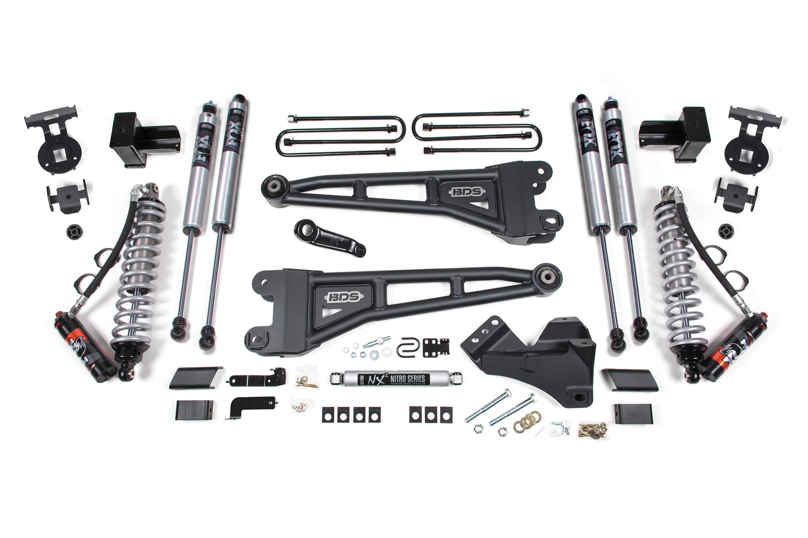 BDS Suspension 4 Inch Lift Kit w/ Radius Arm | FOX 2.5 Performance Elite Coil-Over Conversion | Ford F350 Super Duty DRW (20-22) 4WD | Diesel