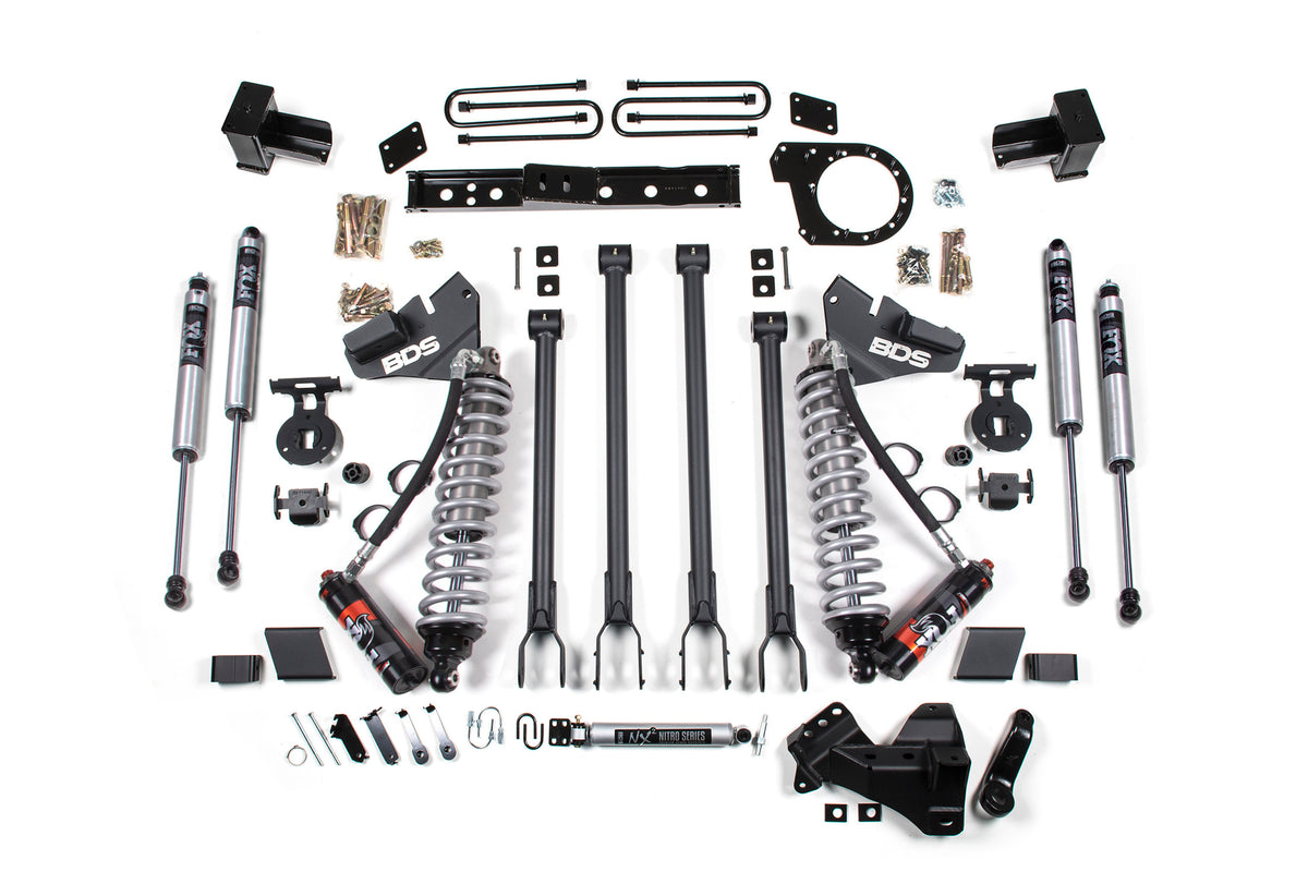 BDS Suspension 6 Inch Lift Kit w/ 4-Link | FOX 2.5 Performance Elite Coil-Over Conversion | Ford F250/F350 Super Duty (17-19) 4WD | Diesel