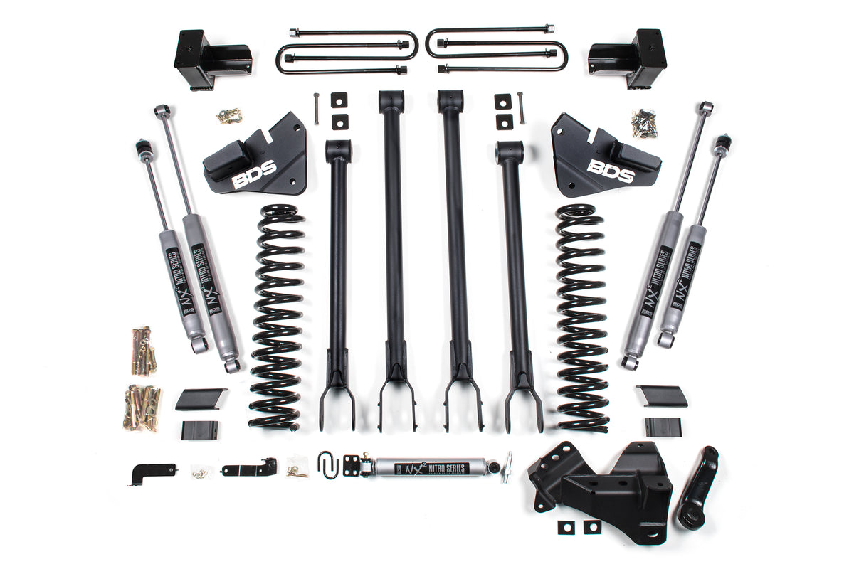 BDS Suspension 4 Inch Lift Kit | 4-Link Conversion | Ford F250/F350 Super Duty (17-19) 4WD | Diesel