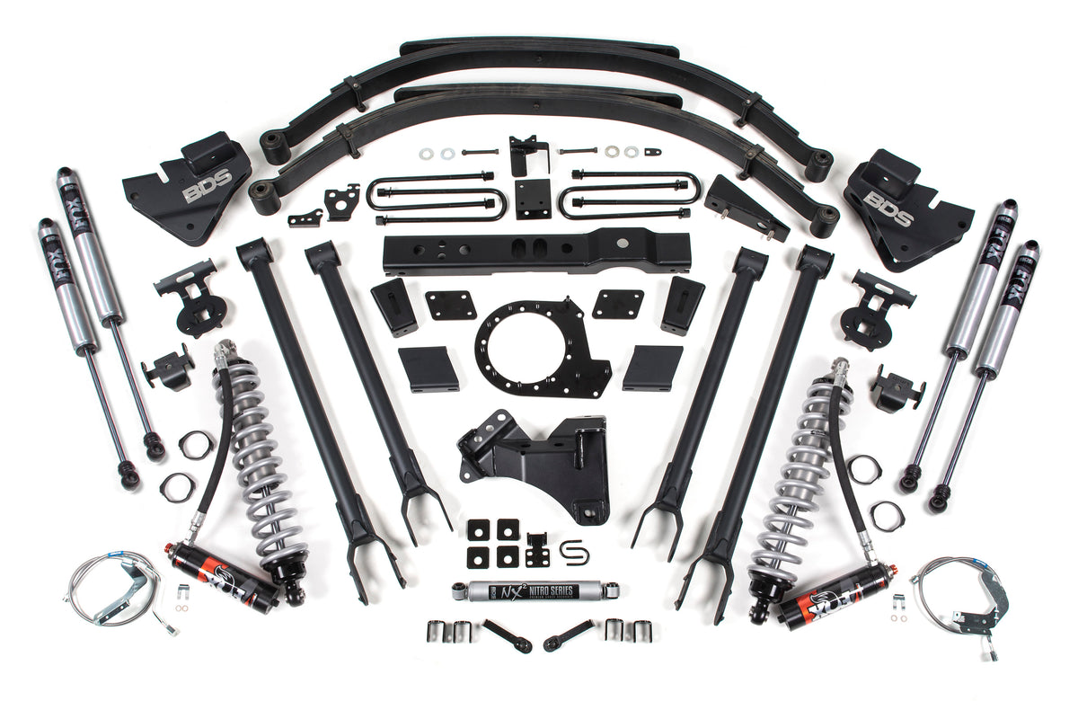 BDS Suspension 8 Inch Lift Kit | 4-Link & FOX 2.5 Coil-Over Conversion | Ford F250/F350 Super Duty (17-19) 4WD | Diesel