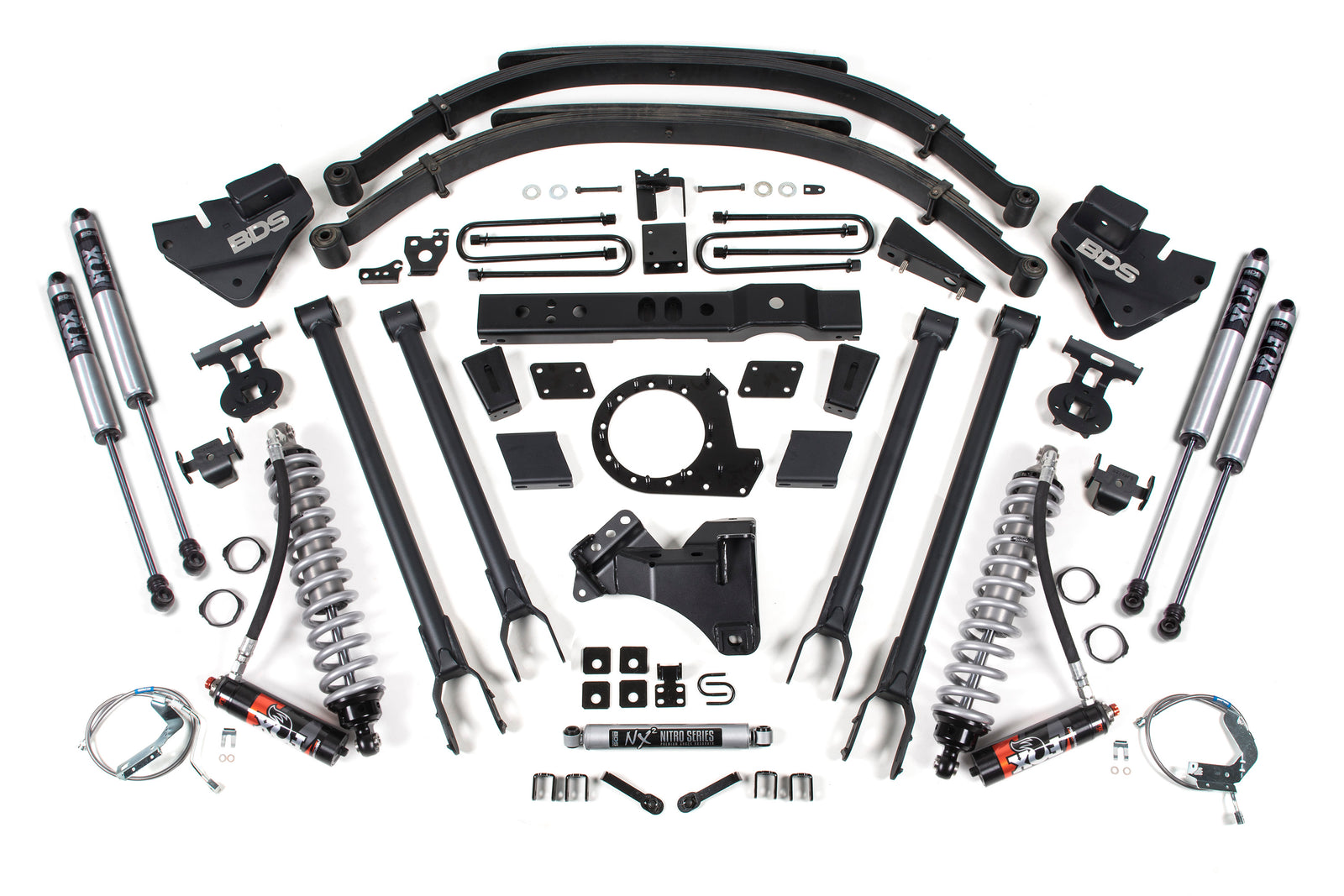 BDS Suspension 8 Inch Lift Kit | 4-Link & FOX 2.5 Coil-Over Conversion | Ford F250/F350 Super Duty (17-19) 4WD | Diesel