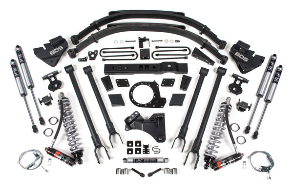 BDS Suspension 8 Inch Lift Kit | 4-Link & FOX 2.5 Coil-Over Conversion | Ford F250/F350 Super Duty (17-19) 4WD | Diesel