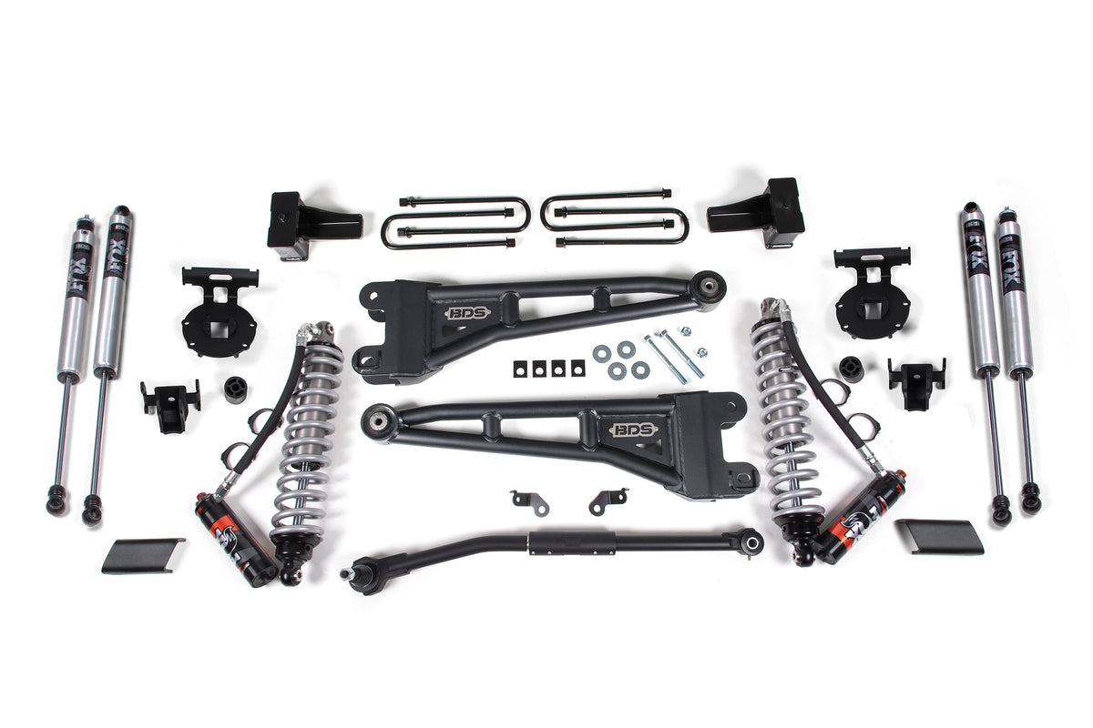 BDS Suspension 2.5 Inch Lift Kit w/ Radius Arm | FOX 2.5 Coil-Over Conversion | Ford F250/F350 Super Duty (17-19) 4WD | Diesel
