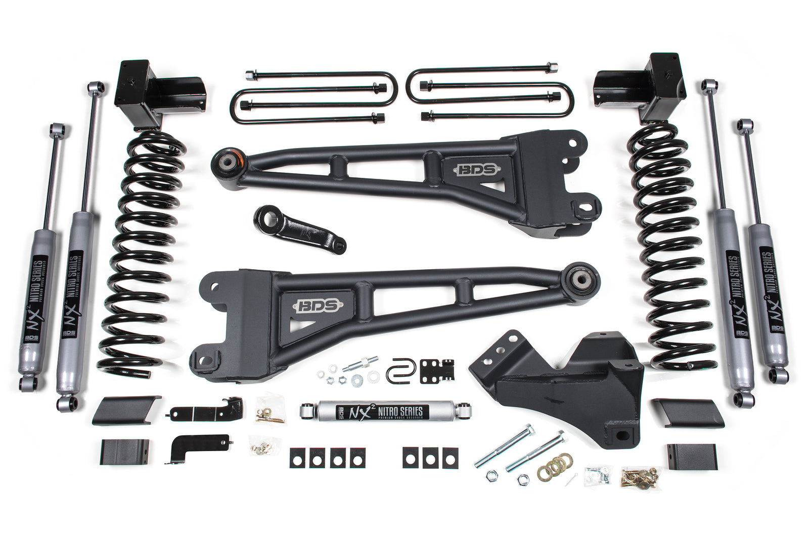 BDS Suspension 4 Inch Lift Kit w/ Radius Arm | Ford F350 Super Duty DRW (17-19) 4WD | Gas