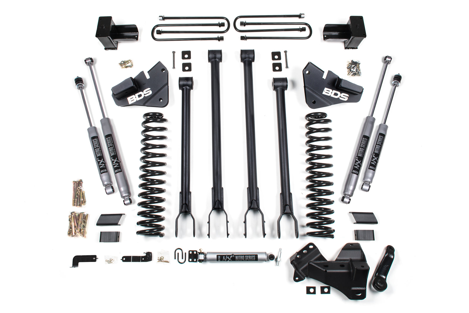 BDS Suspension 4 Inch Lift Kit w/ 4-Link | Ford F350 Super Duty DRW (17-19) 4WD | Gas