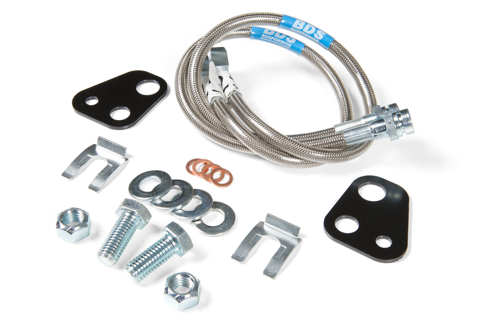 BDS Suspension Front Brake Line Set - Stainless Steel | Fits 6 Inch Lift | 2006-2017 Dodge Ram 1500 4WD
