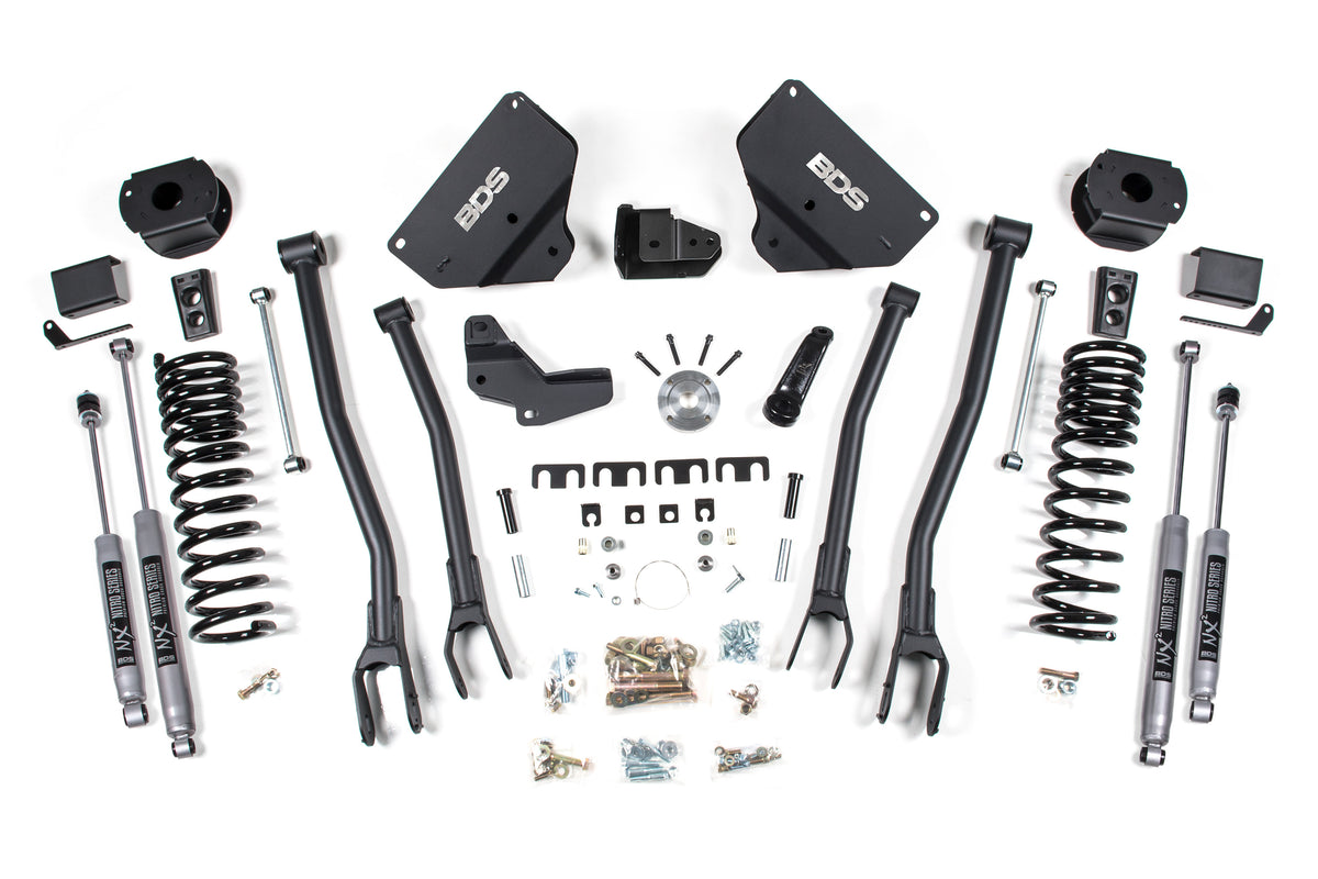BDS Suspension 4 Inch Lift Kit w/ 4-Link | Ram 2500 w/ Rear Air Ride (14-18) 4WD | Diesel