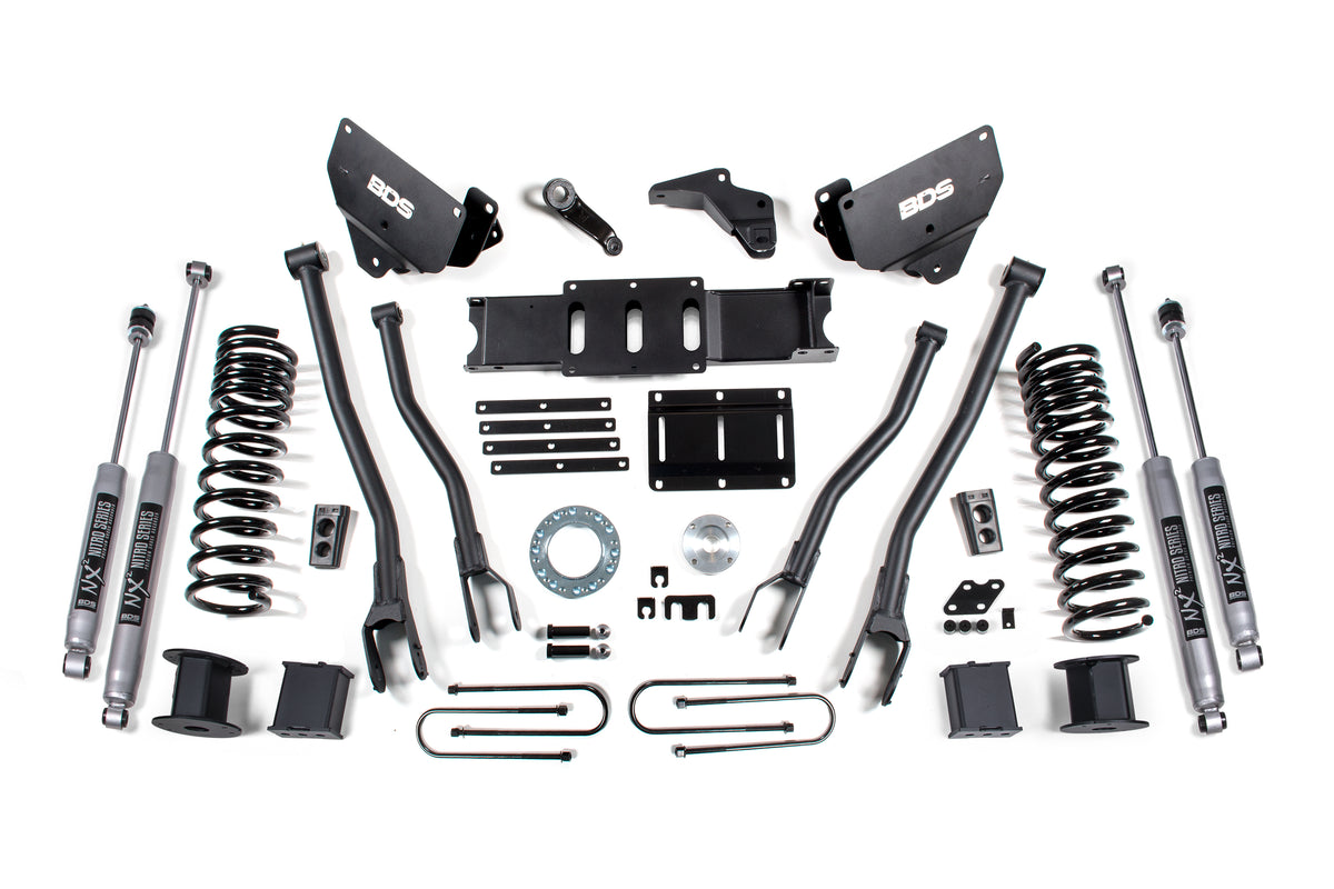 BDS Suspension 6 Inch Lift Kit w/ 4-Link | Ram 3500 w/ Rear Air Ride (13-18) 4WD | Diesel
