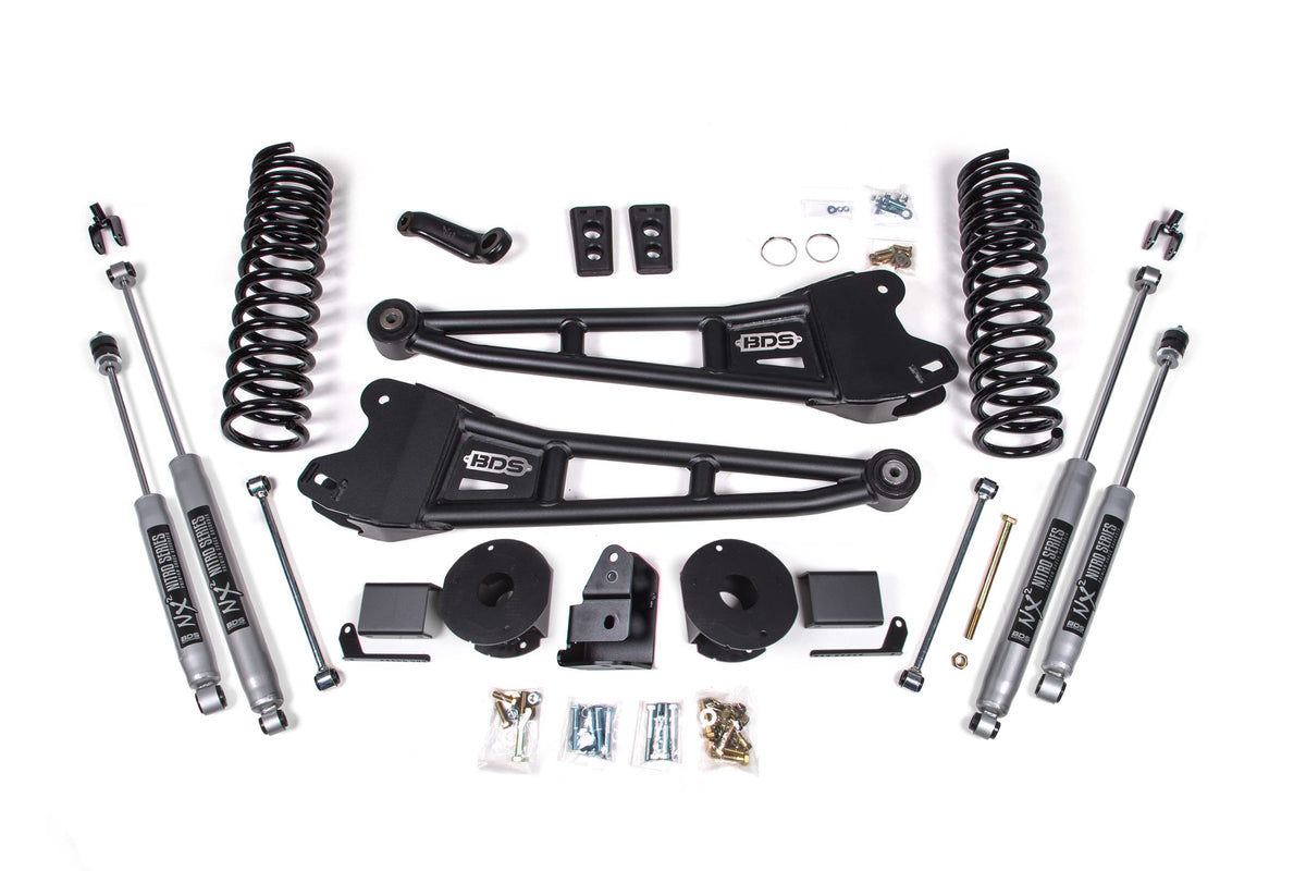BDS Suspension 4 Inch Lift Kit w/ Radius Arm | Ram 2500 w/ Rear Air Ride (14-18) 4WD | Gas
