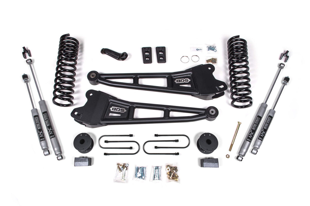 BDS Suspension 4 Inch Lift Kit w/ Radius Arm | Ram 3500 w/ Rear Air Ride (13-18) 4WD | Diesel