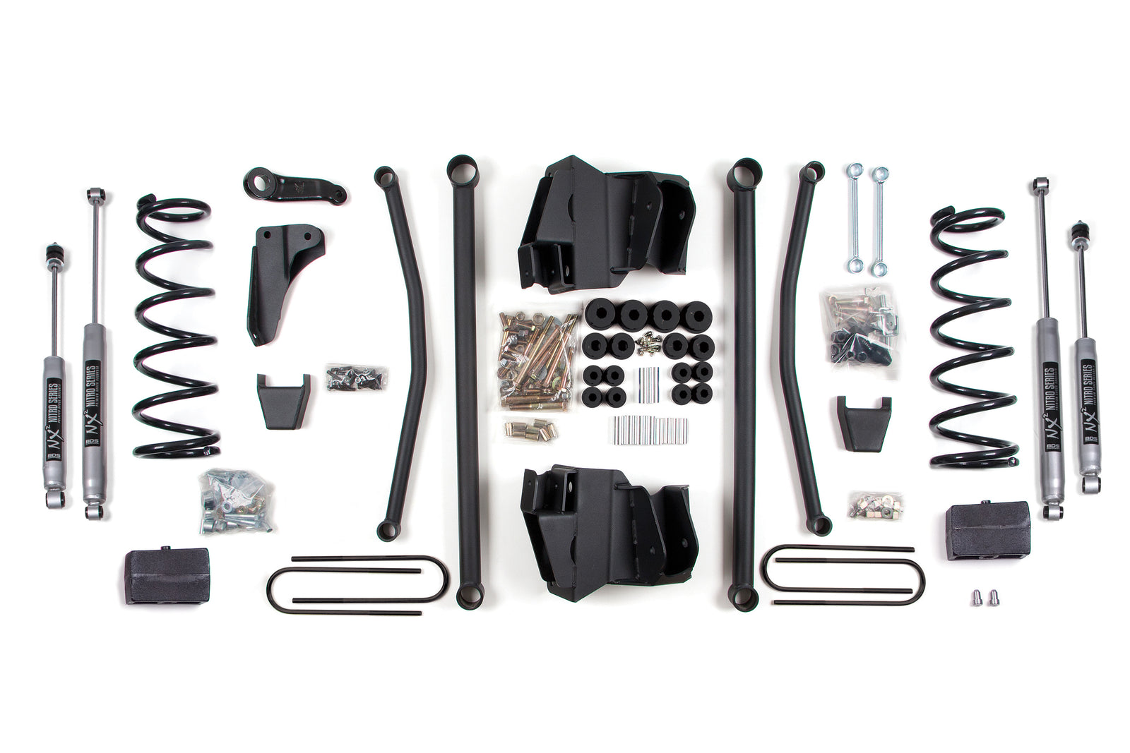 BDS Suspension 4" Long Arm Lift Kit With NX2 Shocks And Rear Blocks | 2008 Dodge 2500 Power Wagon With 3.5" Axle
