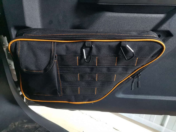 Raptor Racing Gold Series - 21+ Ford Bronco Front Door Side Storage Organizer Bag for 2021-2026 Ford Bronco - front view