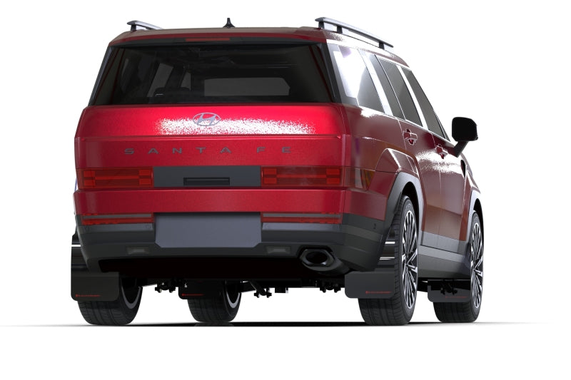 Rally Armor 2024+ Hyundai Santa Fe Black Mud Flap w/ Red Logo - MF118-UR-BLK-RD
