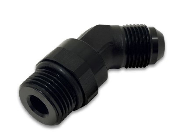 Vibrant -8AN Male to Male -8AN Straight Cut 45 Degree Adapter Fitting - Anodized Black - 16944