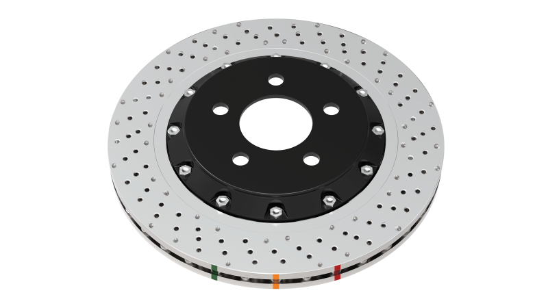 DBA 16-21 Mercedes-Benz C63 S AMG 5000 Series Drilled & Dimpled Front Brake Rotor w/Anodized Hat - DBA53884SLVXD