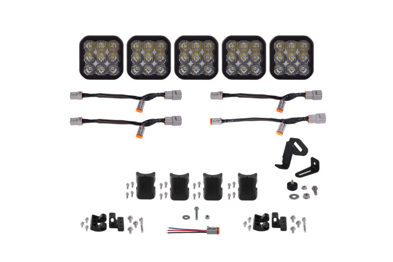 Diode Dynamics SS5 Pro Universal CrossLink 5-Pod Lightbar - White Driving - DD7254