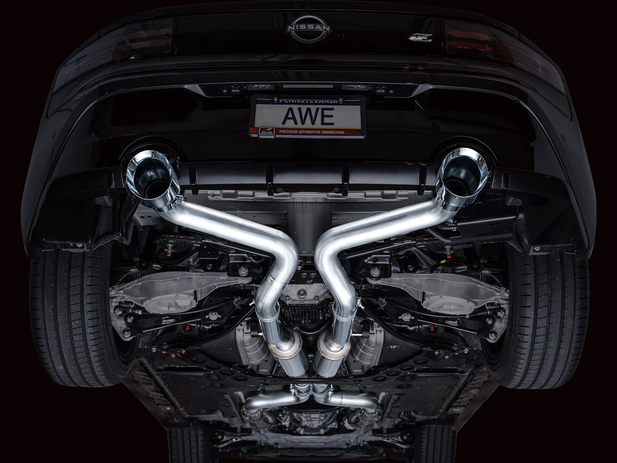 AWE 2023 Nissan Z RZ34 RWD Track Edition Catback Exhaust System w/ Chrome Silver Tips - 3020-32400