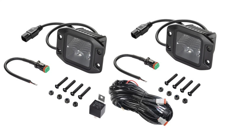 Hella Universal Black Magic 3.2in L.E.D. Cube Kit - Flood Beam (Flush Mount) - 358176831