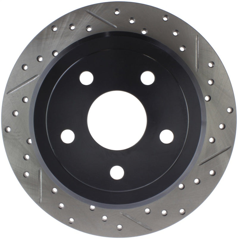StopTech Power Slot 07-13 Jeep Wrangler Rear Left Drilled &amp; Slotted Rotor - 127.67067L