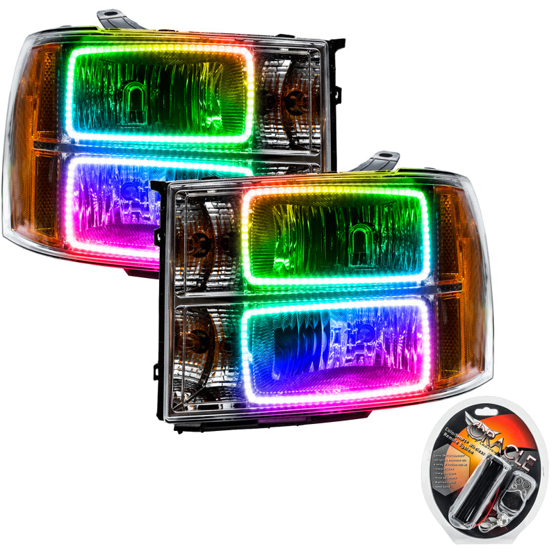 Oracle 07-13 GMC Sierra SMD HL - Square Ring Design - ColorSHIFT SEE WARRANTY - 7054-330