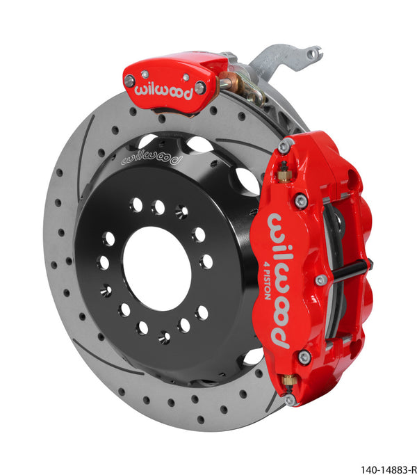 Wilwood Narrow Superlite 4R-MC4 Red Rear Kit 12.88in Drilled Rotor 88-96 Chevy Corvette C4 - 140-14883-DR by Wilwood