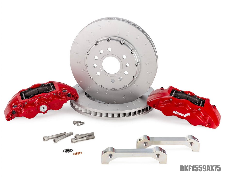 Alcon 2021+ RAM TRX 376x42mm 1-Piece Rotors 6-Piston Calipers Front Brake Upgrade Kit - Red - BKF1559AX95