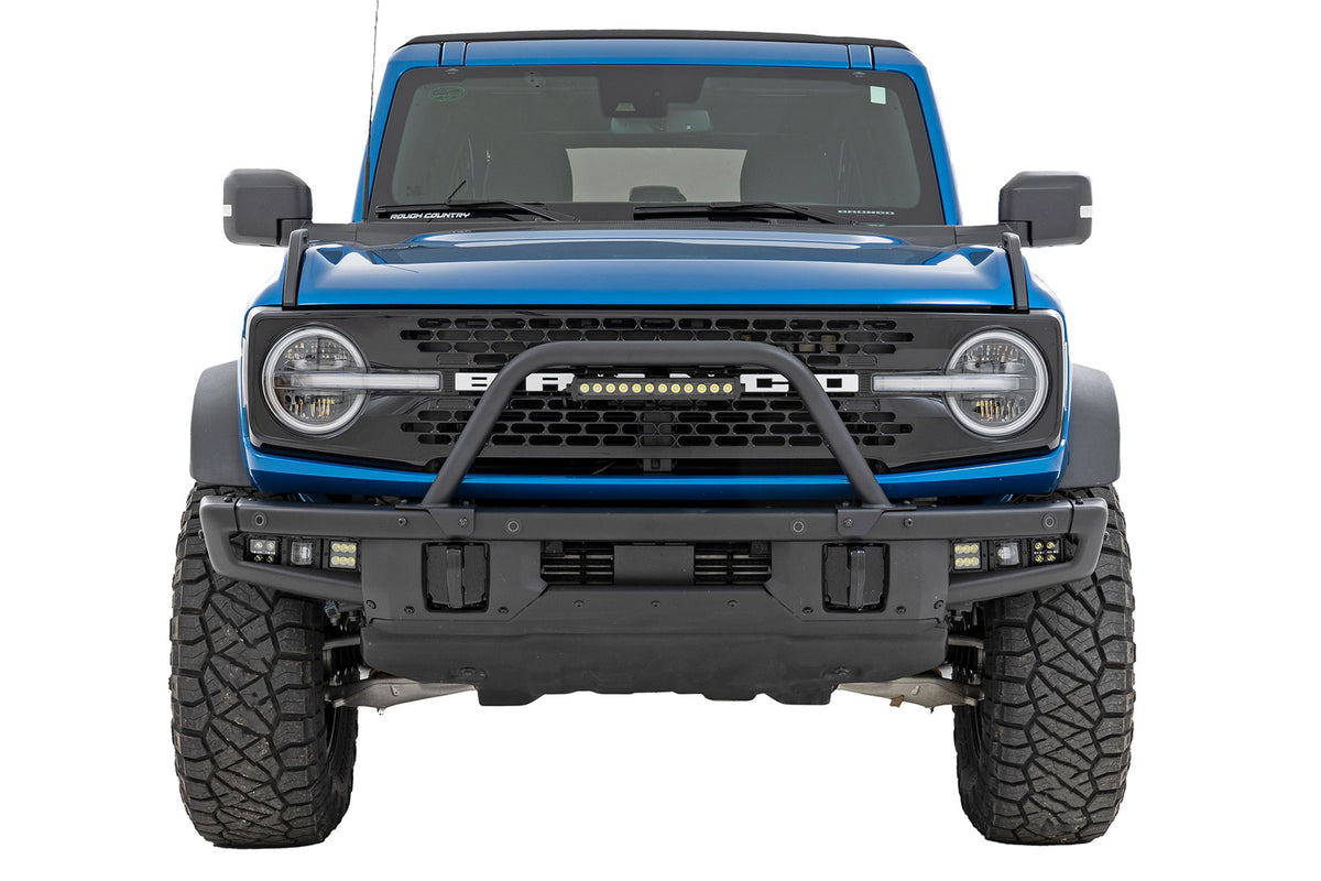 Rough Country - Safari Bar - 12" LED Light Bar - Black - Single Row - OE Modular Steel - Ford Bronco (21-25) - 51116 for 2021