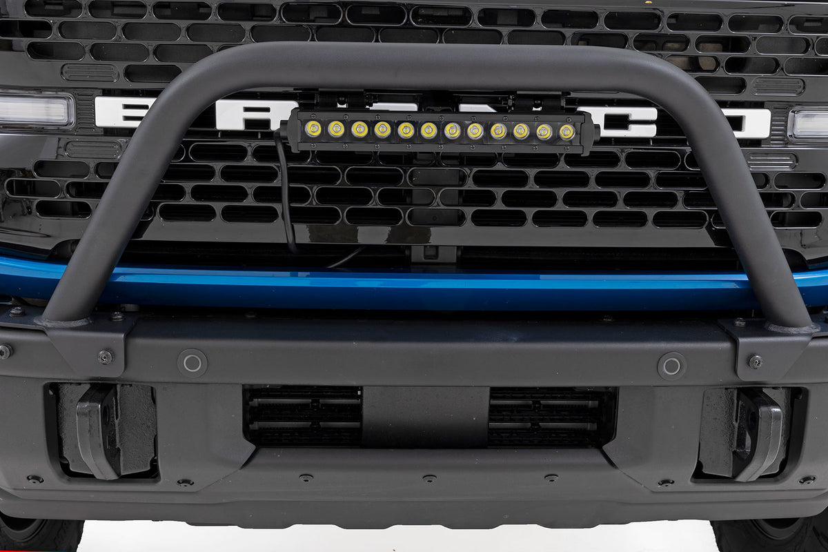 Rough Country - Safari Bar - 12" LED Light Bar - Black - Single Row - OE Modular Steel - Ford Bronco (21-25) - 51116 for 2021