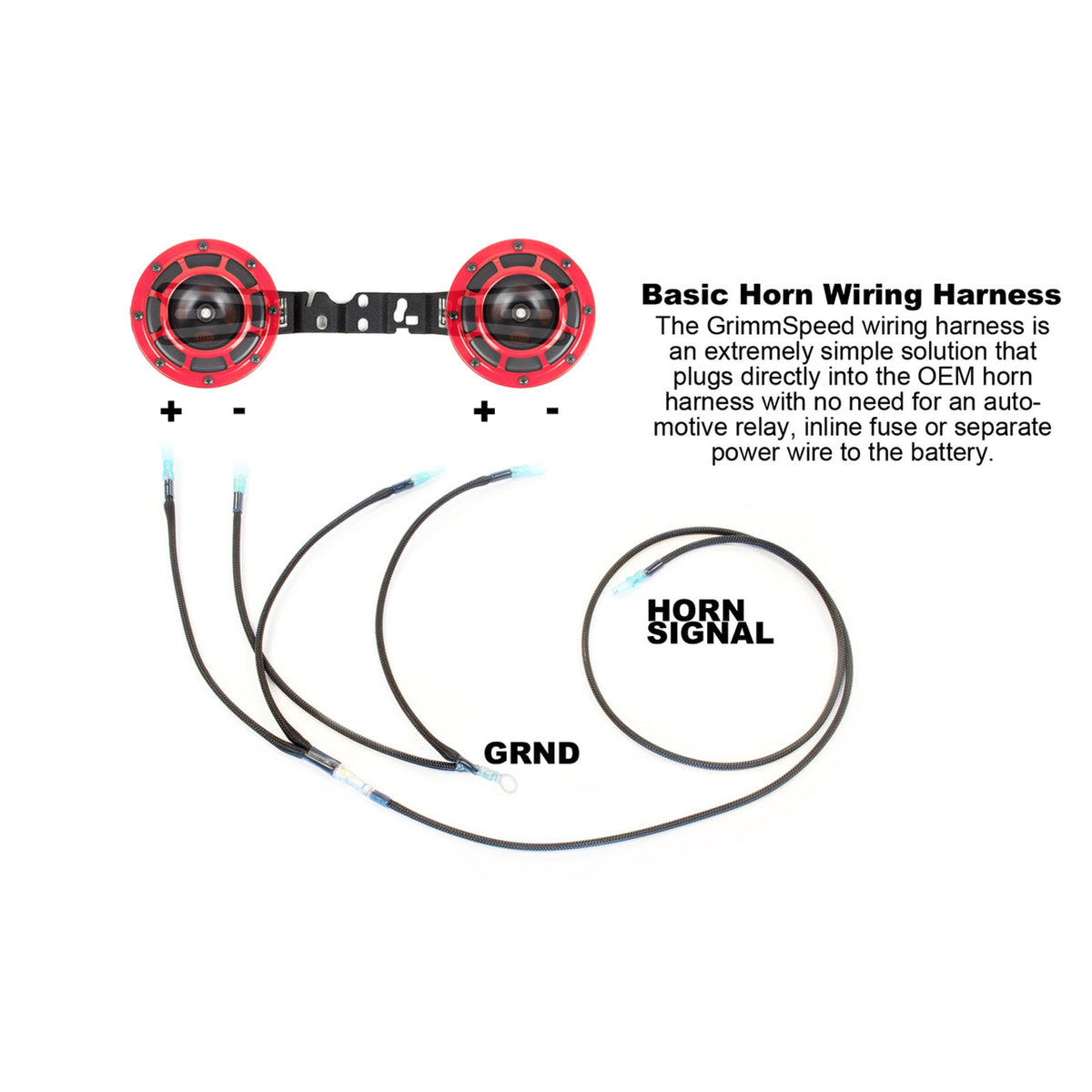 GrimmSpeed 02-14 Subaru WRX/STI Hella Horn Wiring Harness - GRM040005