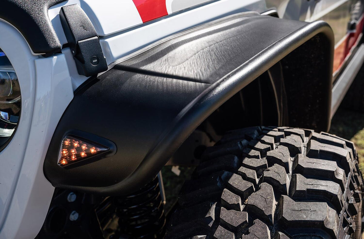 Bushwacker 2020 Jeep Gladiator Launch Edition Flat Style Flares 4pc - Black - 10928-07