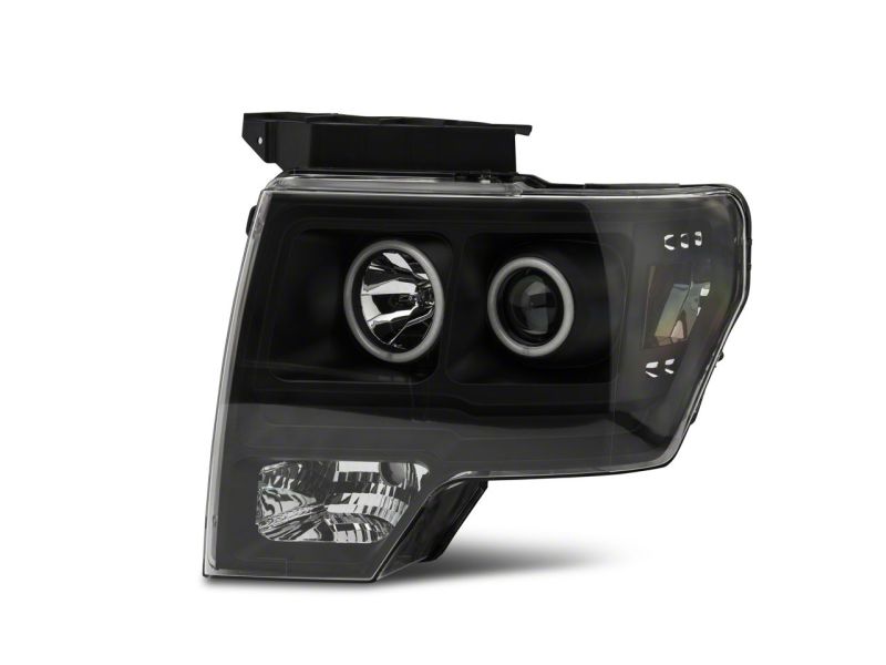 Raxiom 09-14 Ford F-150 Super White LED Halo Projector Headlights- Blk Housing (Clear Lens) - T542825