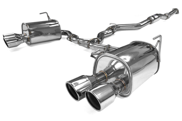 Invidia 15+ Subaru WRX/STI 4Dr Q300 Twin Outlet Rolled Stainless Steel Quad Tip Cat-Back Exhaust - HS15STIG3S for 2015-2021 S