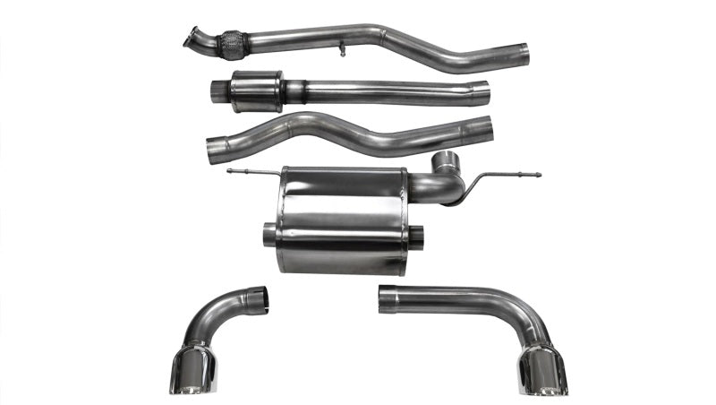 Corsa 2012-17 BMW 335i Sedan RWD F30 3in Polished Touring Dual Rear Single 3.5in Tip Cat-BackExhaust - 14937