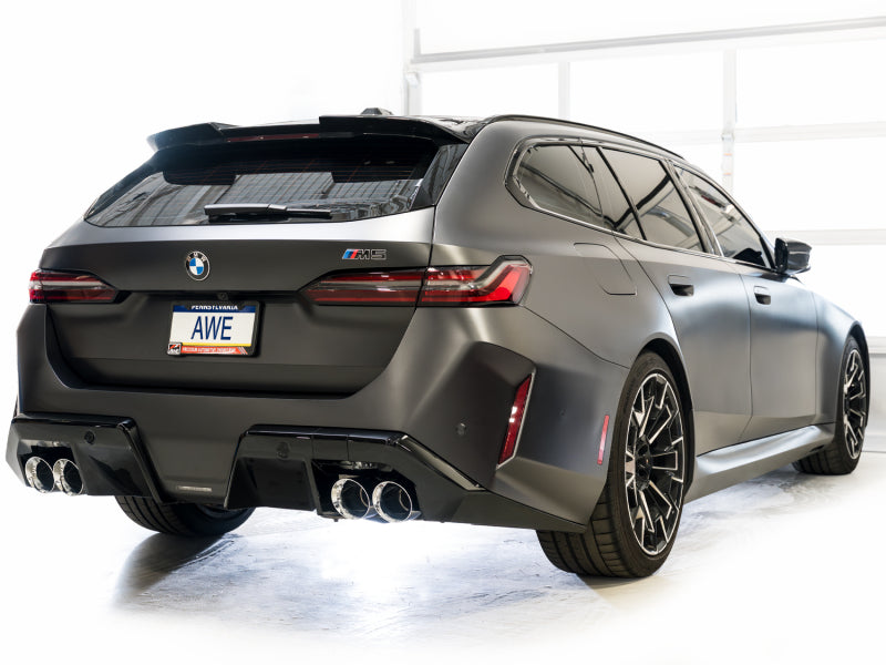 AWE BMW G90/G99 M5 Track Edition Catback Exhaust - Chrome Silver Tips - 3020-42790