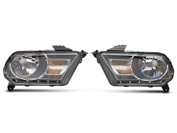 Raxiom 10-12 Ford Mustang Axial Series OEM Style Rep Headlights- Chrome Housing (Clear Lens) - 413416 for 2010-2012 Ford Must