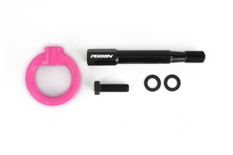 Perrin 22+ Subaru WRX / 18-21 Crosstrek Tow Hook Kit (Rear) - Hyper Pink - PSP-BDY-257HP