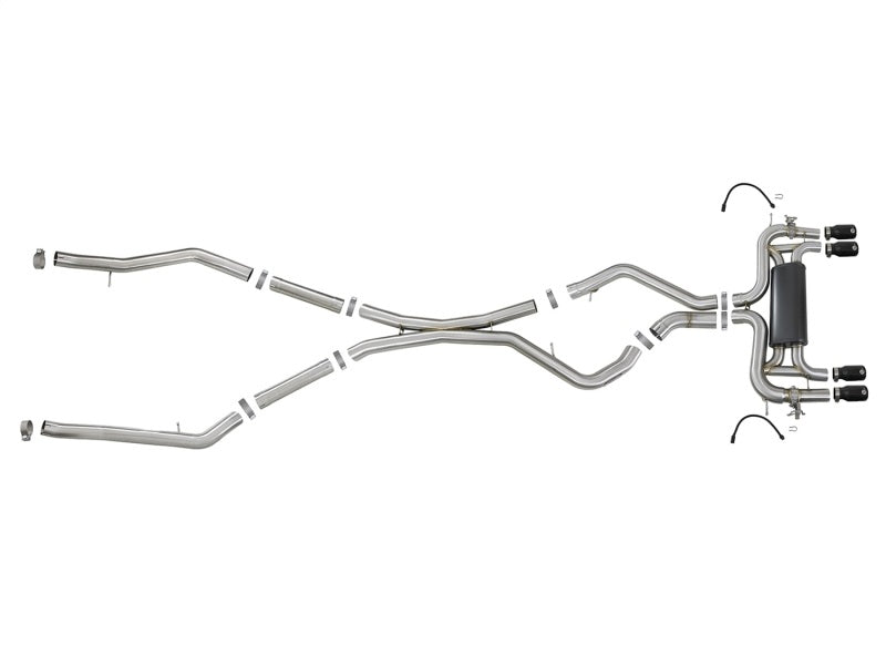 aFe MACH Force-Xp 3.5in. 304 SS C/B Exhaust System 15-18 BMW X5 M (F85) V8-4.4L (tt) - Black Tip - 49-36341-B