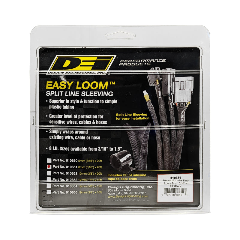 DEI Split Wire Sleeve Easy Loom 8mm-5/16in x 20 Black - 10651