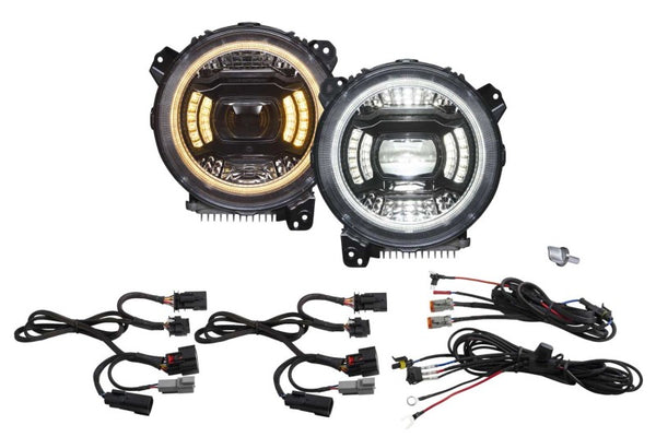 Diode Dynamics 18-23 Jeep JL Wrangler Elite Max LED Headlamps - DD5165 for 2018-2026 Jeep Wrangler - front view