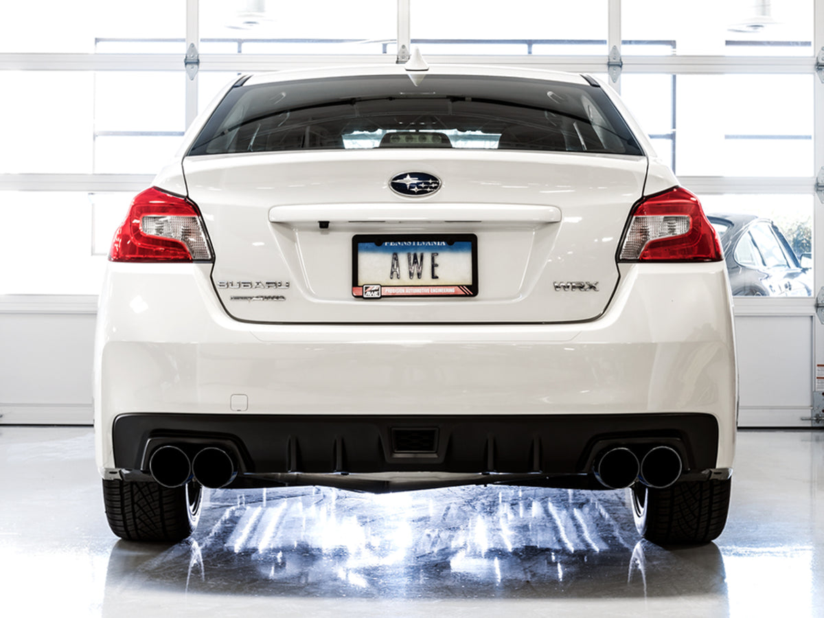 AWE Tuning 2015+ Subaru WRX VA Sedan Touring Edition Exhaust - Diamond Black Tips (102mm) - 3015-43102