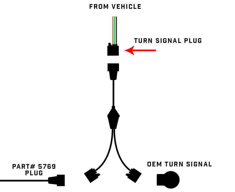 Oracle Wrangler JK Switchback Turn Signal Y Splitter Adapter (Single) SEE WARRANTY - 5851-504