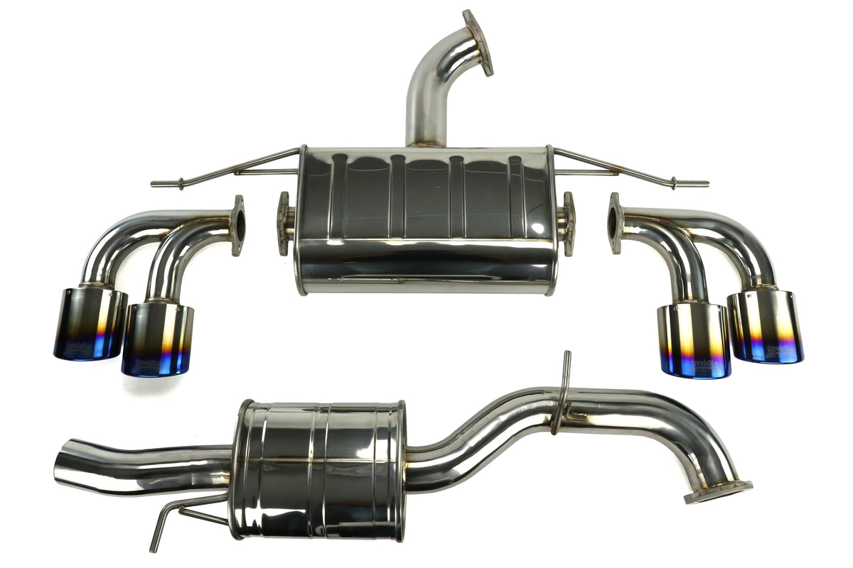 Invidia 15+ Volkswagen Golf-R Q300 Quad Oval Titanium Burnt Tips Cat-back Exhaust