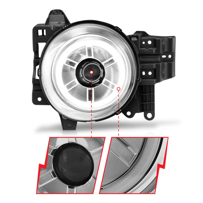 ANZO 2007-2013 Toyota Fj Cruiser Projector Headlights w/ Halo Chrome - 111115
