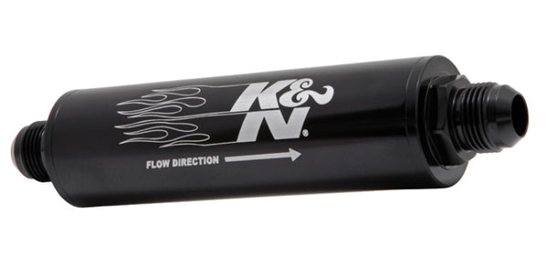 K&N 2in OD x 9in L 10AN 25 Micron In-Line Fuel/Oil FIlter - 81-1002 by K&N Engineering - front view