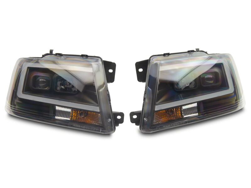 Raxiom 04-08 Ford F-150 Axial Series Projector Headlights- Black Housing- Clear Lens - T569352 - close-up view