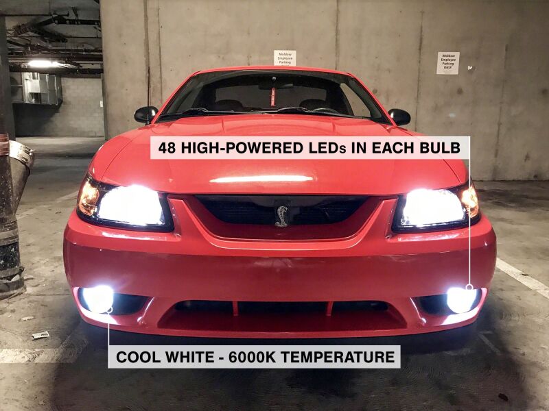 Raxiom 94-04 Ford Mustang Excl 03-04 Cobra Axial Series LED Fog Light Bulbs - 393042 - rear view