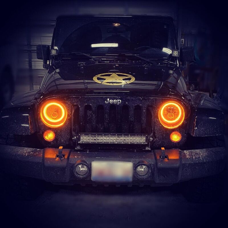 Oracle 7in High Powered LED Headlights - Black Bezel - ColorSHIFT - BC1 SEE WARRANTY - 5769-335